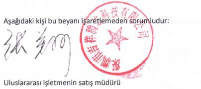 Uygunluk Beyanı (Belge no. TBX17A9) Tower E3, No.