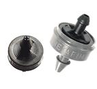 E-1000-4l/h (fekete), szétszedhető lapos csepegtető gomba; üzemi nyomástartomány: 0,8-2 bar (Lyukasztó: 2 mm) E-1000-8l/h (zöld), szétszedhető lapos csepegtető gomba; üzemi nyomástartomány: 0,8-2 bar
