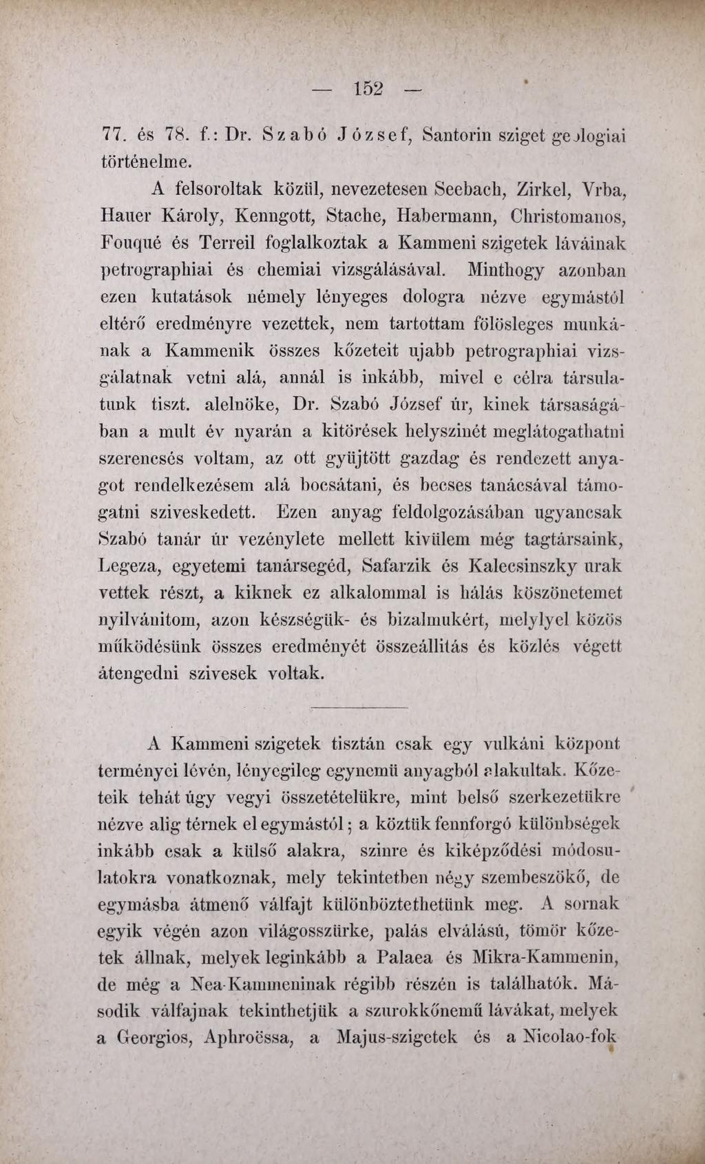 152 77. és 78. f.: Dr. Szabó József, Santorin sziget geológiai történelme.