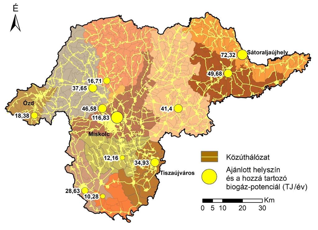 Települési szilárd hulladék és szennyvíziszap kofermentációja 1:4-es keverési arány +85,3% (206 t szilárd hulladék + 824 t iszap ) 1:1-es keverési arány +47,2% (703 t szilárd hulladék + 703 t iszap)