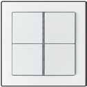 838 Billentyű panel relés vezérléshez Csak az RS 8 REGHE relé vagy UDS 4 REGHE dimmer modullal használható, az összekötő vezeték csavart érpár. Legfeljebb 4 panel párhuzamosan köthető.