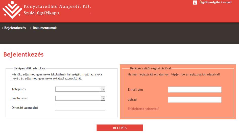 1. Bejelentkezés A szuloifelulet.kello.hu címen lehet bejelentkezni a rendszerbe. A rendszer kétféle bejelentkezést tesz lehetővé: 1.