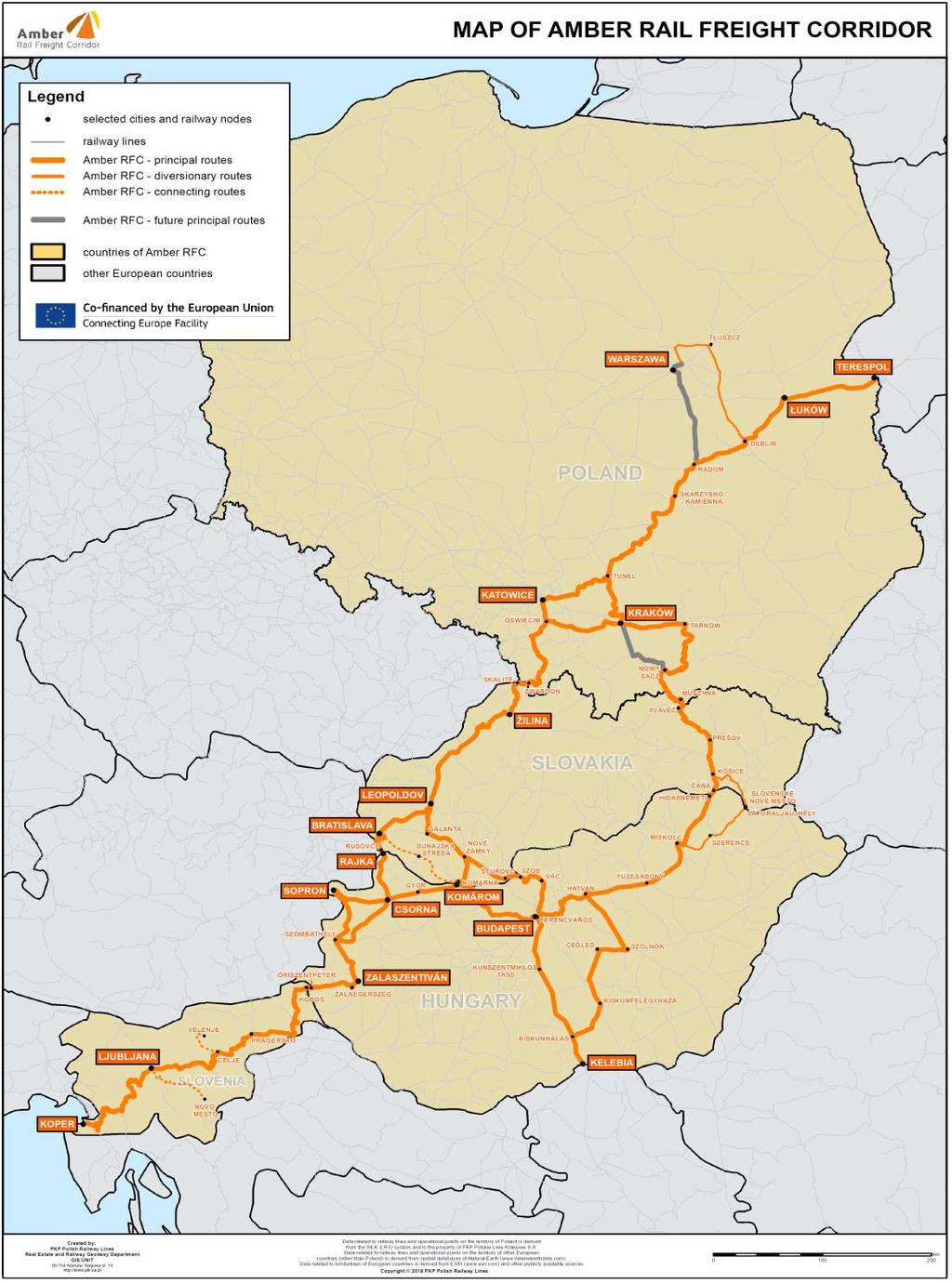 2019. február: megkezdte működését az RFC 11 (Borostyán Korridor) A Borostyán árufuvarozási folyosó céljai: Elősegíteni a versenyképes, nemzetközi vasúti árufuvarozást Lengyelország, Szlovákia,