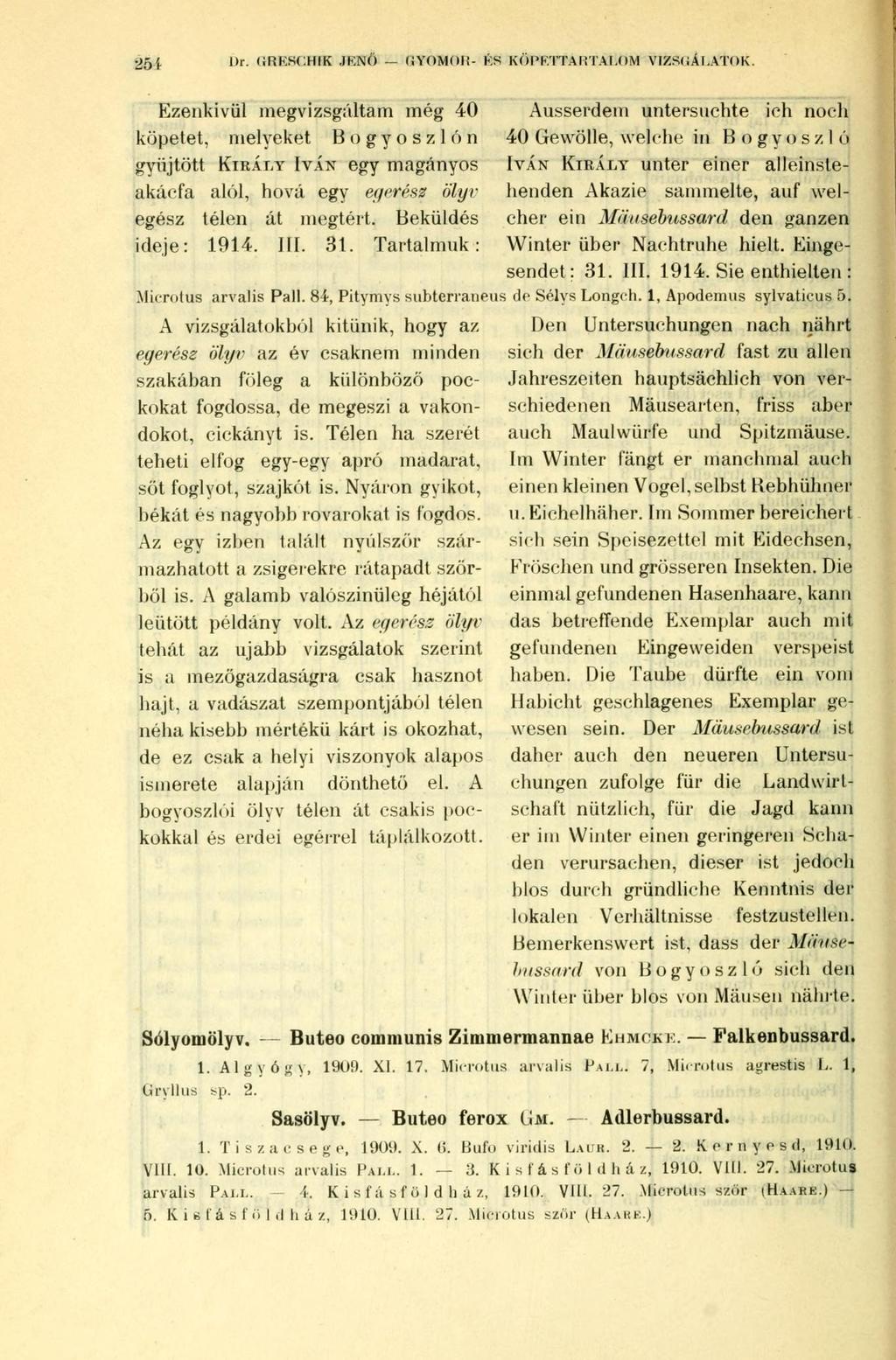 254 Dr. URKSCHIK JKNÖ GYOMOR- KS KÖPKTTAIiTALOM VIZSGÁI.Ali IK.