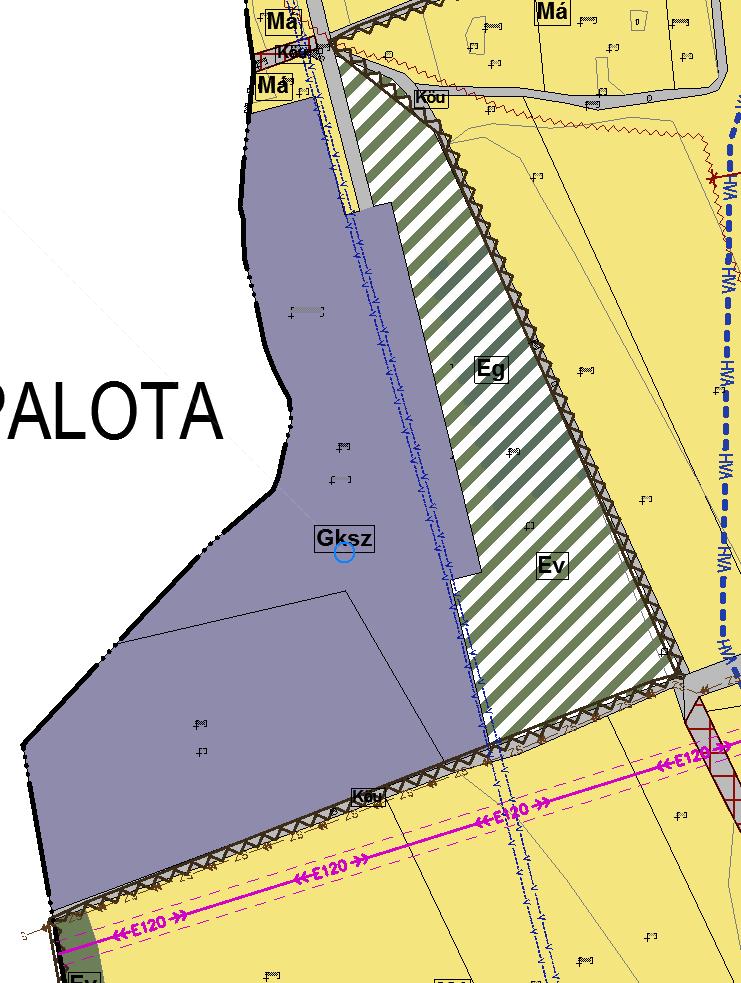 Várpalotai Ipari Park Csór településre eső része Az Ipari Park területétől keletre eső, a hatályos