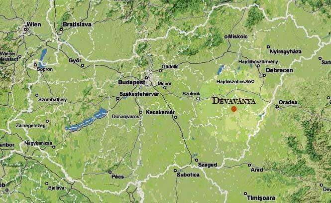 1. HELYZETFELTÁRÓ MUNKARÉSZ 1.1 Településhálózati összefüggések és térségi kapcsolatok, a város helye a településhálózatban. 1. térkép: Dévaványa város és térségének térképe 1.1.1 A Település térségi