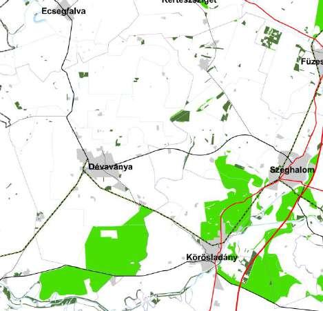 Erdőtelepítésre alkalmas terület övezete, Térségi komplex tájrehabilitációt igénylő terület övezete, Országos jelentőségű tájképvédelmi terület övezete, Térségi jelentőségű tájképvédelmi terület