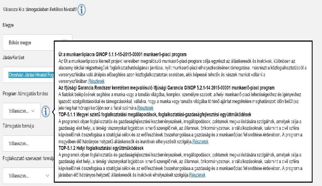 A kiválasztást segíti a megyénkénti csoportosítás.