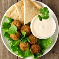 Falafel tortillasis Falafel lea Gaska-Nuortti vegetáralaš biebmu. Dáid smávva biergobulláin ii leat biergu, muhto dat leat ráhkaduvvon kikearttaiguin.