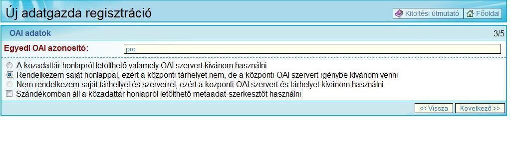 config.xml-t fel kell tölteni az OAI szerverbe, pl. http://www.einfoszab.hu/teszt/config_up.php. Ugyanitt kell feltölteni a metaadat- szerkesztő szabályfájlját is. 2.