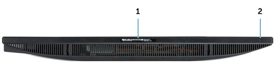 Alsó panel nézete 1 Szervizcímke 2 A