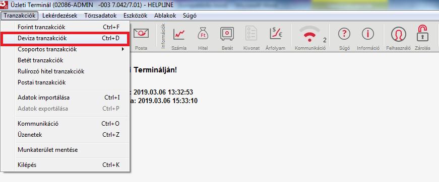 1. Deviza tranzakciók rögzítése 1. Milyen deviza tranzakció típusok érhetőek el?
