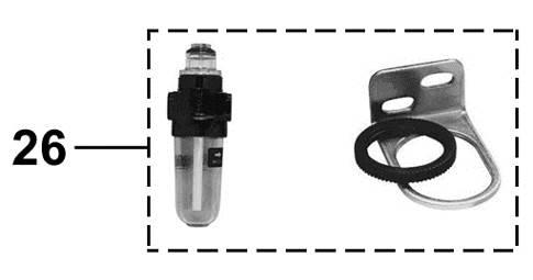 d air 1/4 + support Oil recoverry assembly Öl Rückgewinnung kplt. Conjunto recuperacion de aceite Air lubricator 1/4 + support * Pièces de maintenance préconisées.