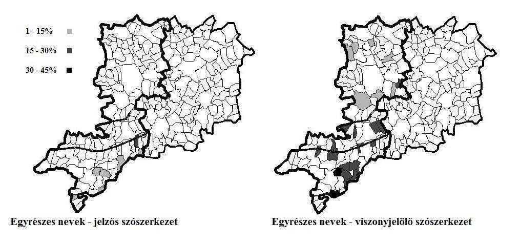 Egy lehetséges módszer a helynevek területi különbségeinek igazolására ről és a Rétközből) regisztrálhatók, s ezek mellett felhívja a figyelmet a nem túl nagy számú Zala megyei adatra is (vö.