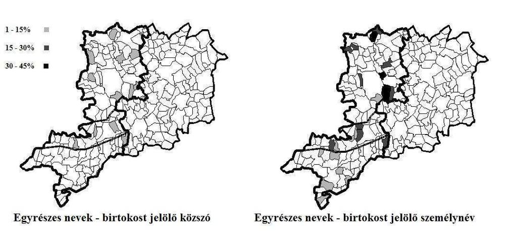 15 30%-os gyakorisági mutatókkal jellemezhető (Rostáné, Fráncsics Keresztjánoska), ami megítélésem szerint a Rába vidékének átmeneti jellegét bizonyíthatja.