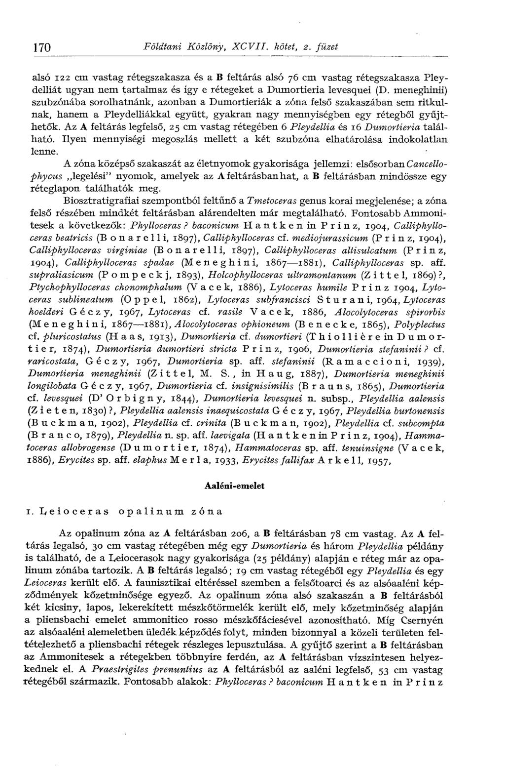 170 Földtani Közlöny, XCVII. kötet, 2.
