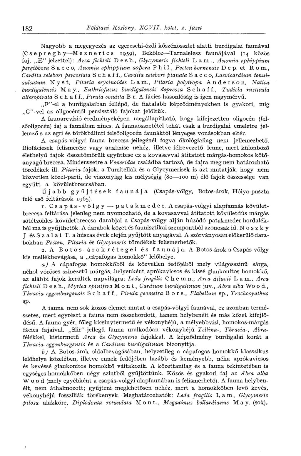 182 Földtani Közlöny, XCVII. kötet, 2.