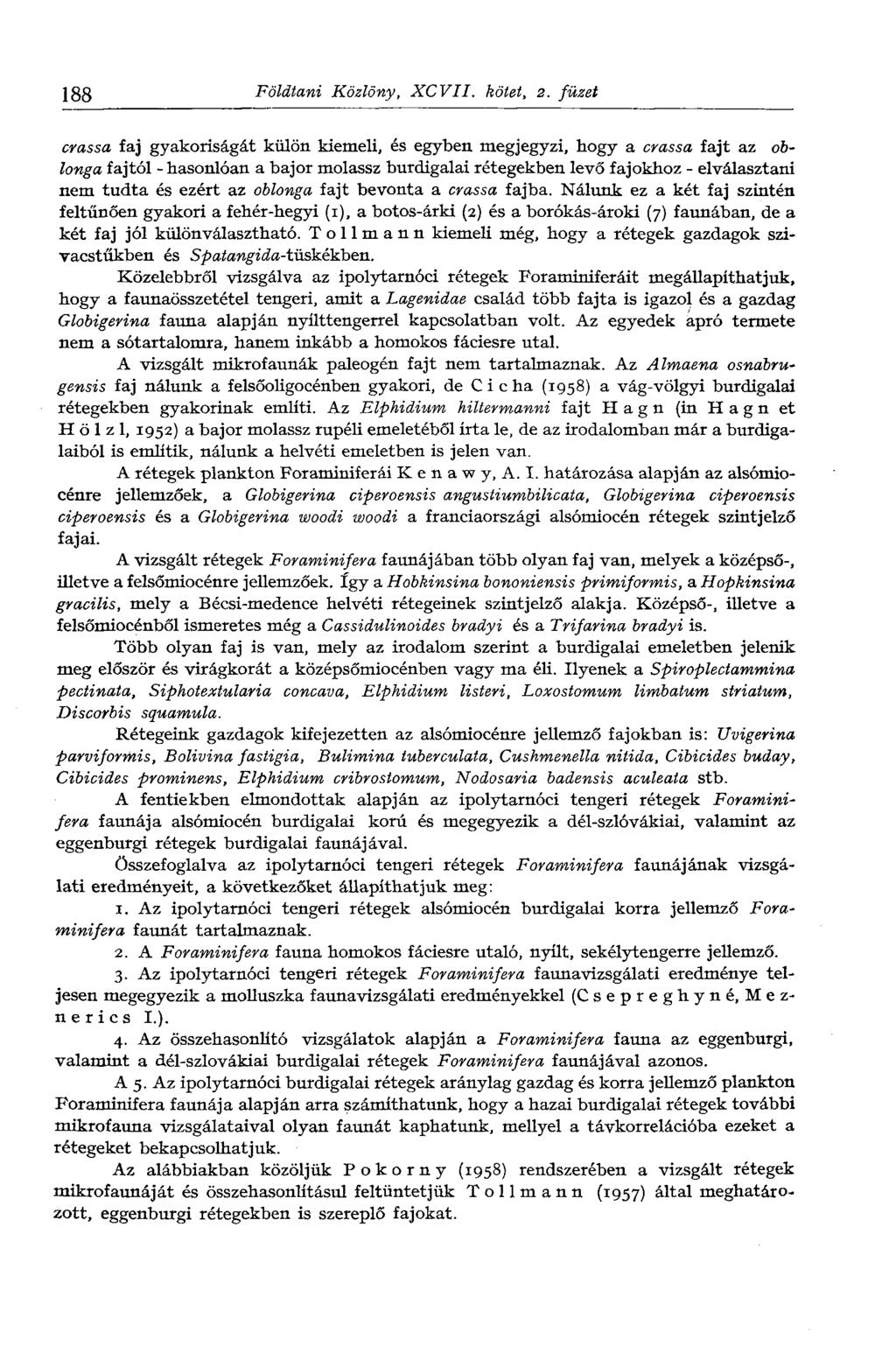 188 Földtani Közlöny, XCVII. kötet, 2.