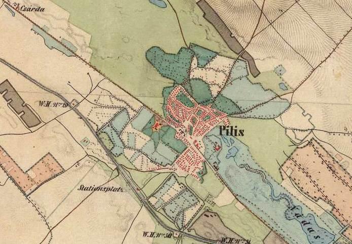 67 A 19. század közepéből való második katonai felmérése (1806-1869): Az 1800-as évek közepének állapotát ábrázolja a második katonai felvétel.
