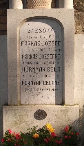 Hornyák Béla vízvezeték szerelő, 1920-1956 (mosoni temető) De szegény iskolatársam, Wilhelm