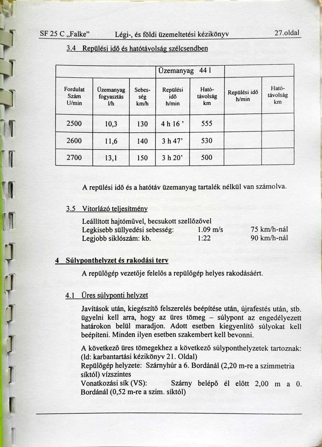 SF 25 C Falke Légi-, és földi üzemeltetési kézikönyv 27.01dal 3.