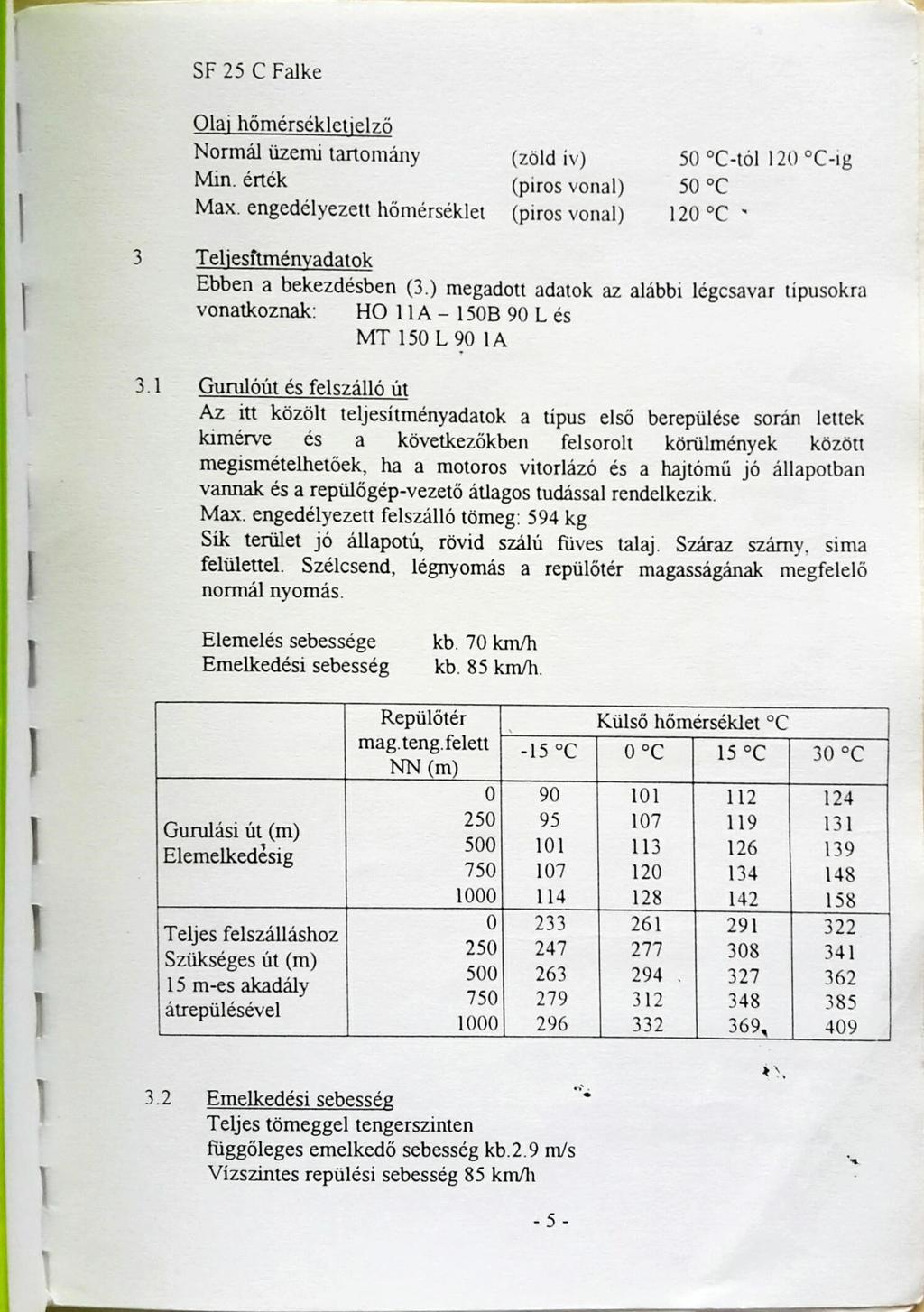 SF 25 C Falke Olaj hőmérsékletielzö Normál üzemi tartomány Min. érték Max.