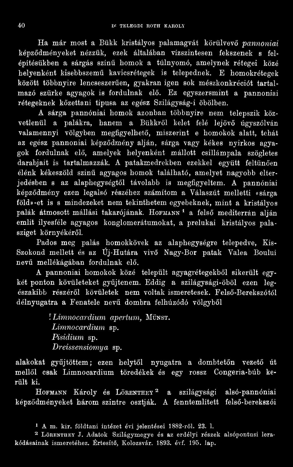 egész pannóniai képződmény alján, sárga vagy kékes nyirkos agyagok fordulnak elő, amelyek helyenként mállott csillámpala szögletes darabjait is tartalmazzák.
