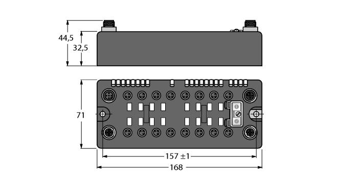 On-Machine kompakt fieldbus I/O blokları EtherNet/IP, Modbus TCP or PROFI- NET slave Integrated Ethernet switch 10 Mbps/100 Mbps Two 4-pin, D-coded M12 connectors for fieldbus connection 2 rotary