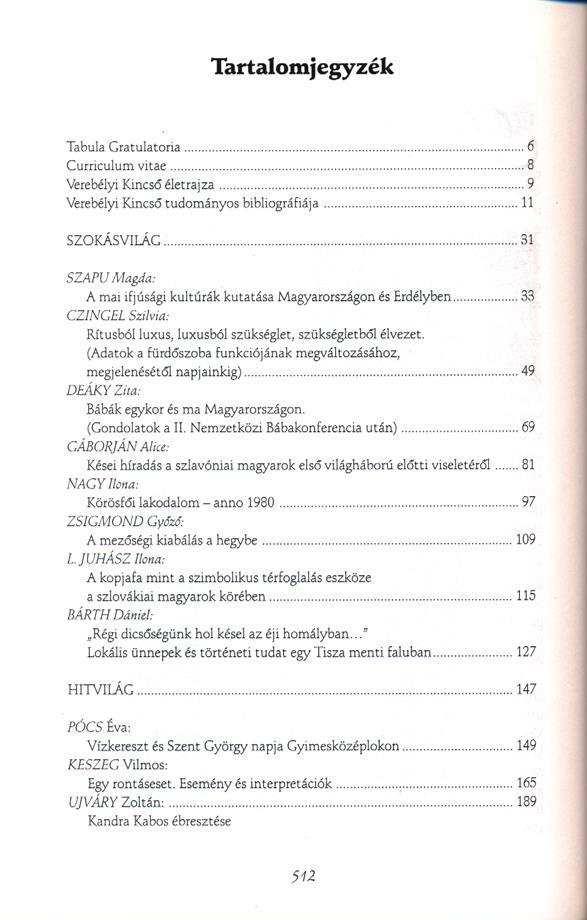 Tartalomjegyzék Tabulx Crizulimm Cunnculum ma tilamo Vekbélyt magas élettana, Verebély: Kim-só zudumányosbxblmgxáüá]: szousvmc E szm/ Magda: A ma: nfyúságl kukázik kutatása Magwmzszágonés