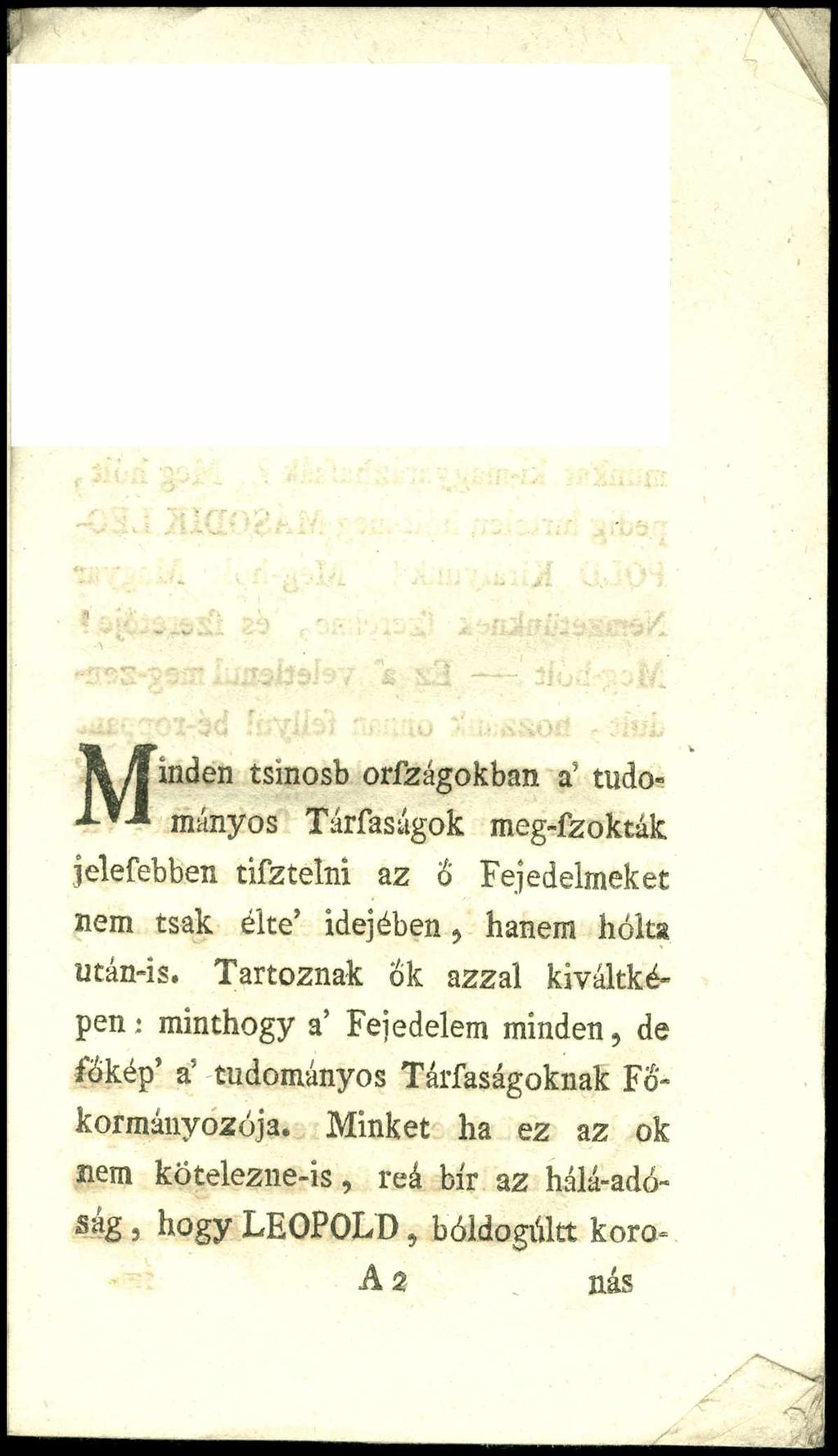M i n den tsinosb orfzágokban a5 tudómányos Tárfaságok meg-fzokták jelefebben tiíztelni az