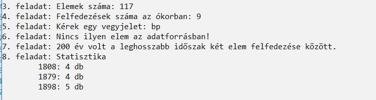 public string ev; public int evszam; public string nev; public string vegyjel; public int rendszam; public string felfedezo; static elemek[]