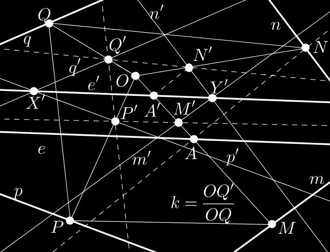 egyenes az e egyenes O középpontú k = OQ OQ arányú középponos hasonlóság képe. 6. Adott az AV B hegyesszög és az M belső pontja.