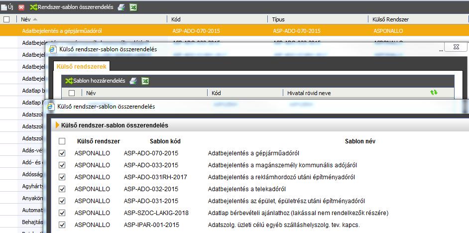 Űrlap összerendelés megszüntetés: A Rendszer/Iktatás/Űrlap felvitel menüben a Rendszer-sablon összerendelés (gomb) majd a HKP kiválasztását követően a Sablon összerendelés (gomb)