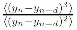 Tesztstatisztikám az ún. időtükrözési aszimmetria volt, amelyet az alábbi képlet szerint számoltam: ahol y n az idősor n-edik tagja, d az időkülönbség, amelyet 1 nap 30 nap között változtattam.