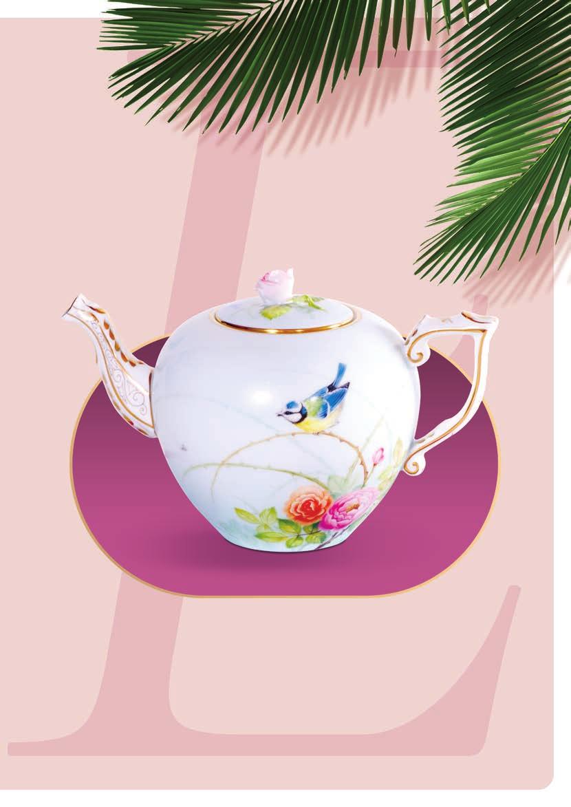 Teapot, rose knob Teáskanna rózsa