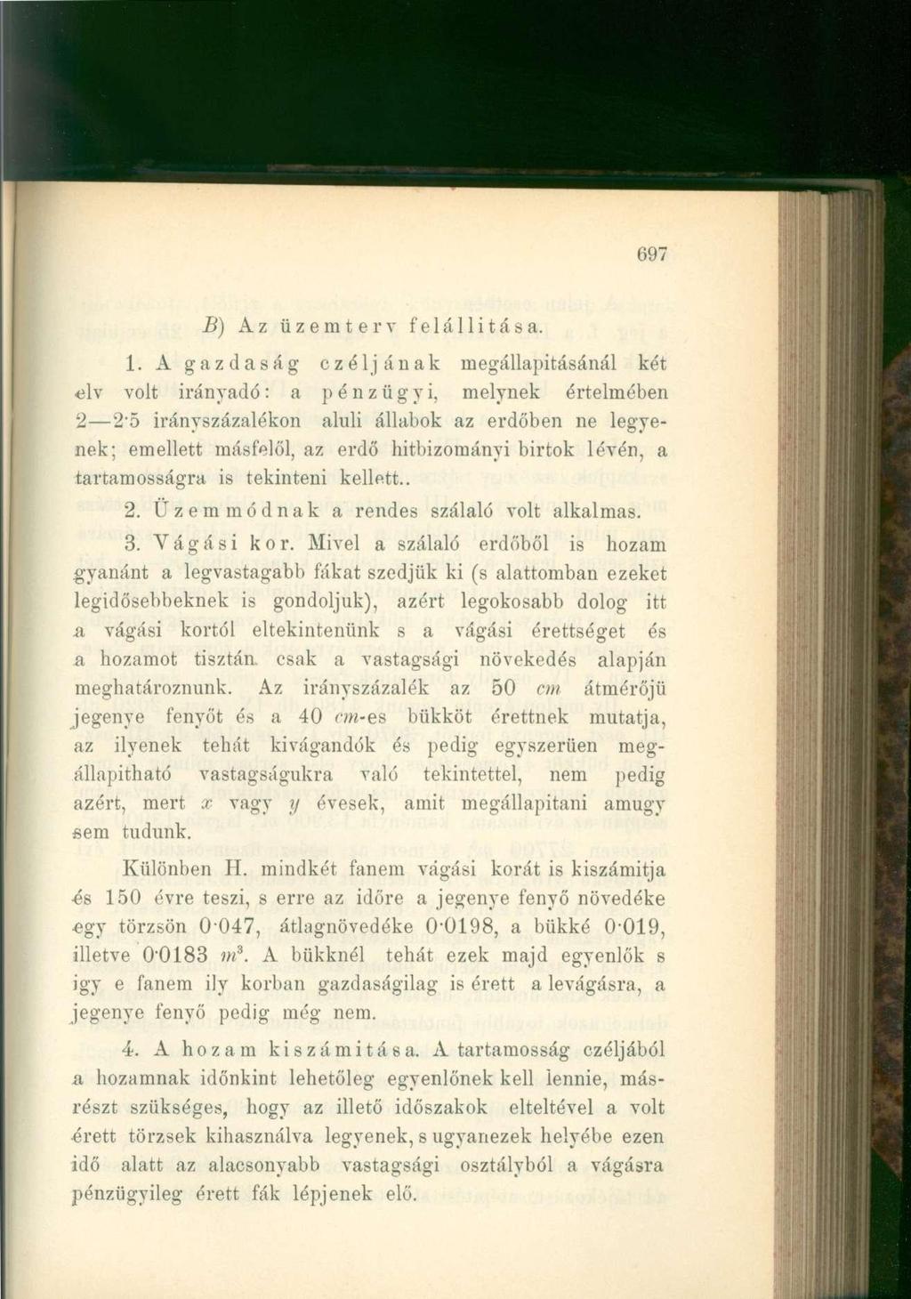 697 B) Az üzemterv felállítása. 1.
