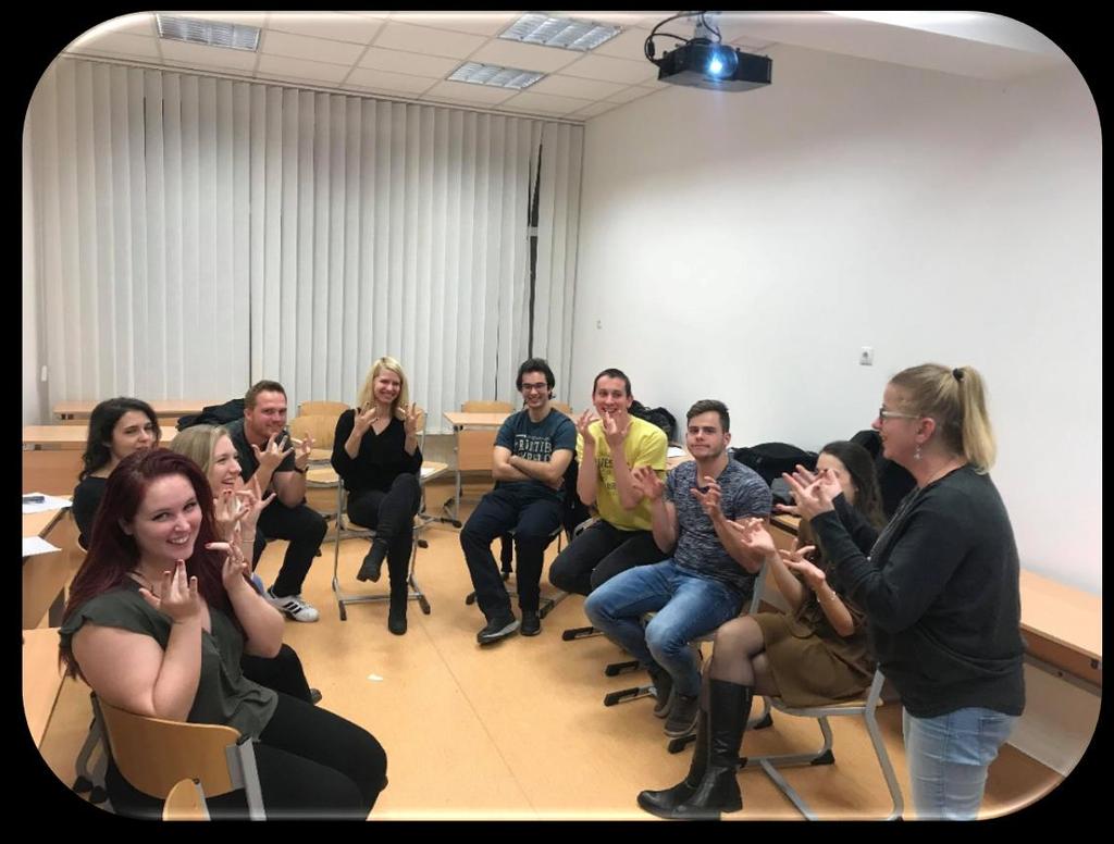 7, Jelnyelv képzés Időpont:2018.11.05-2019.04.15; hétfőként 18:00-tól Helyszín: Id. Jancsó Miklós Kollégium, 2-es terem Hallgatók: 12fő Oktató: Szlivka Ágnes Költségek: 10X29.