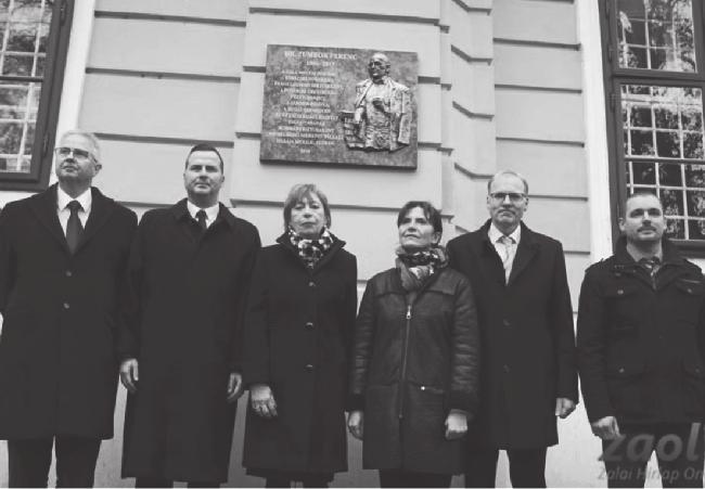 Dr. Zumbok Ferenc emléktábla avatás A Zala Megyei Törvényszéken 2016-ban Dr. Trócsányi László igazságügy miniszter, Balaicz Zoltán polgármester, Dr. Balázs Márta, Dr.