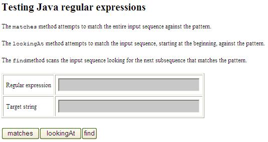 RegExp test application