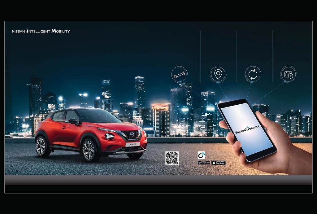 ZAVARTALAN KAPCSOLATBAN SAJÁT VILÁGÁVAL A Nissan JUKE új, 8 hüvelykes érintőképernyője a kapu a NissanConnect rendszer felé: könnyen kezelhető navigáció, fejlett technológiai megoldások és sok más