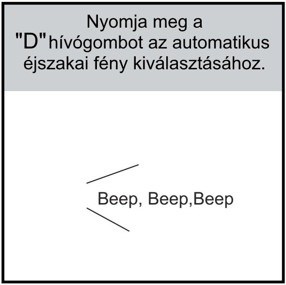 Amíg nem lép ki a beállításokból, szabadon módosíthatja háttérvilágítás működési módját. A névtábla háttérvilágítás mindaddig szakaszosan világít, amíg ki nem lép a beállítások módból.