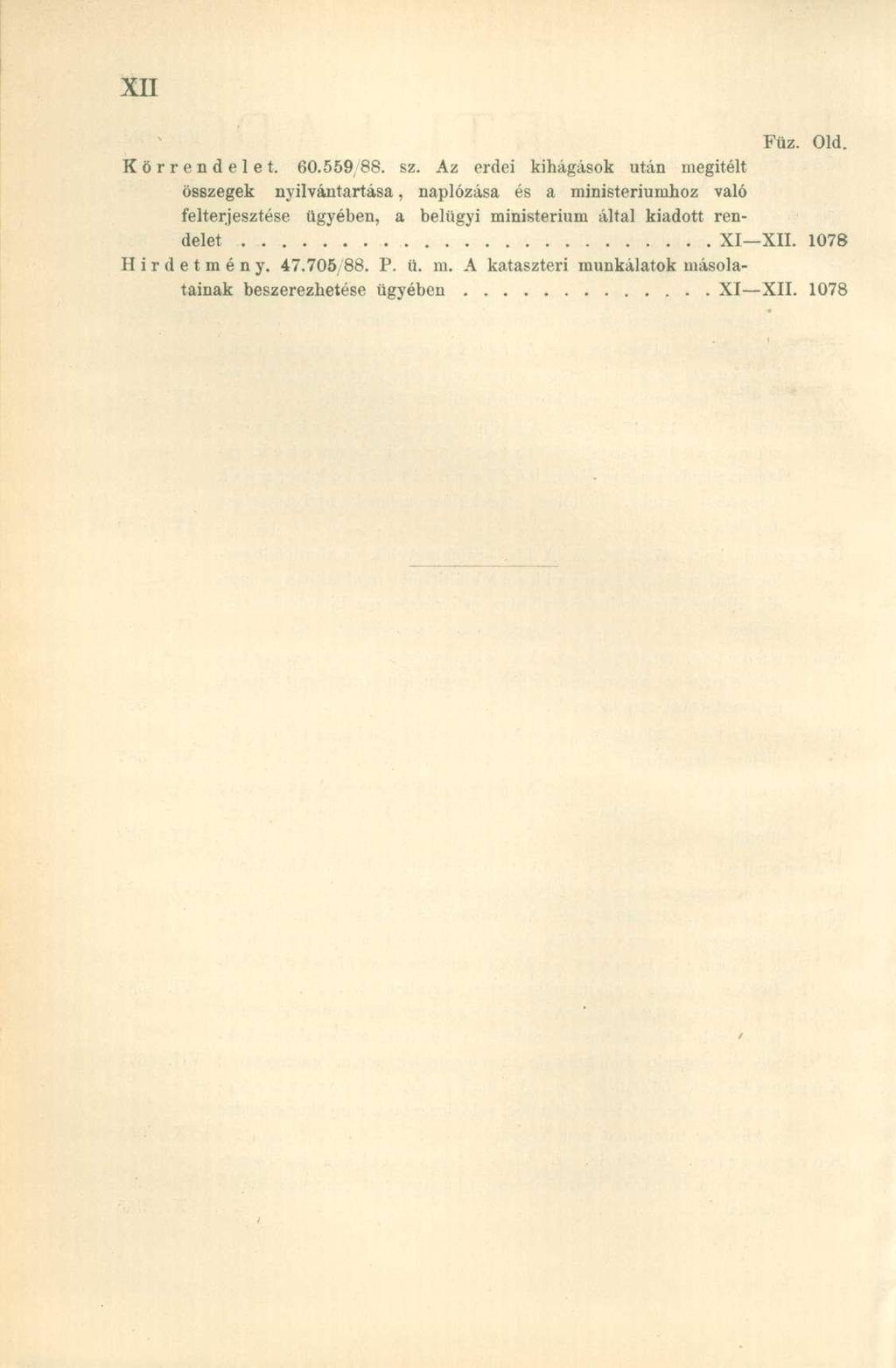 Körrendelet. 60.559 88. sz.