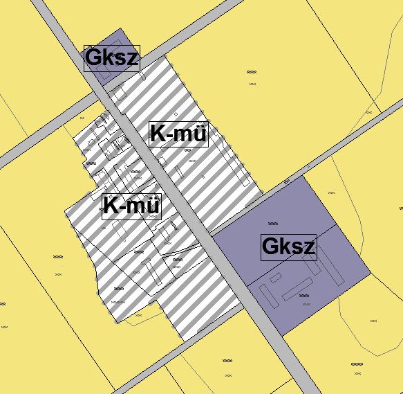 telkeket: hatályos településszerkezeti terv kivágat