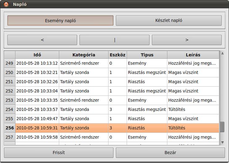 Napló A rendszer kétfajta naplót készít: eseménynaplót, és opcionálisan készletnaplót. Az ese ménynapló a különféle rendszer eseményeket, ill.