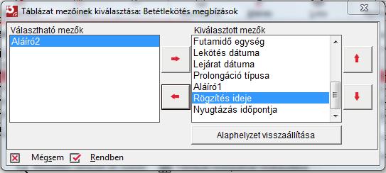 Amennyiben az oszlopok sorrendjén is szeretne módosítani, jelölje be az Oszlopmozgatás engedélyezése jelölőnégyzetet, az egér segítségével jelölje ki az áthelyezni kívánt oszlopot, majd manuálisan