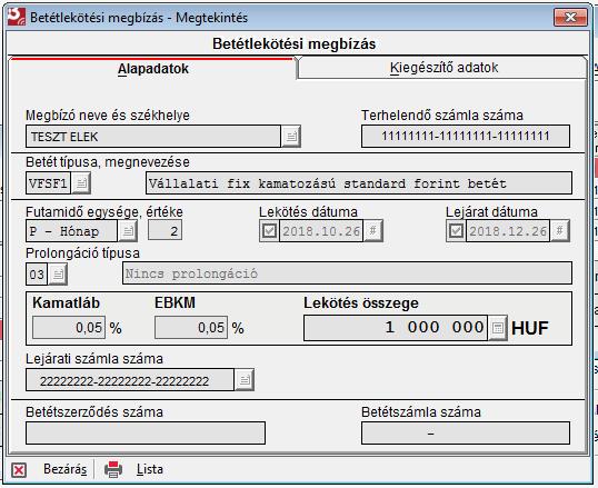 A Módosítás ikonra kattintva módosíthatja a kijelölt megbízás adatait.