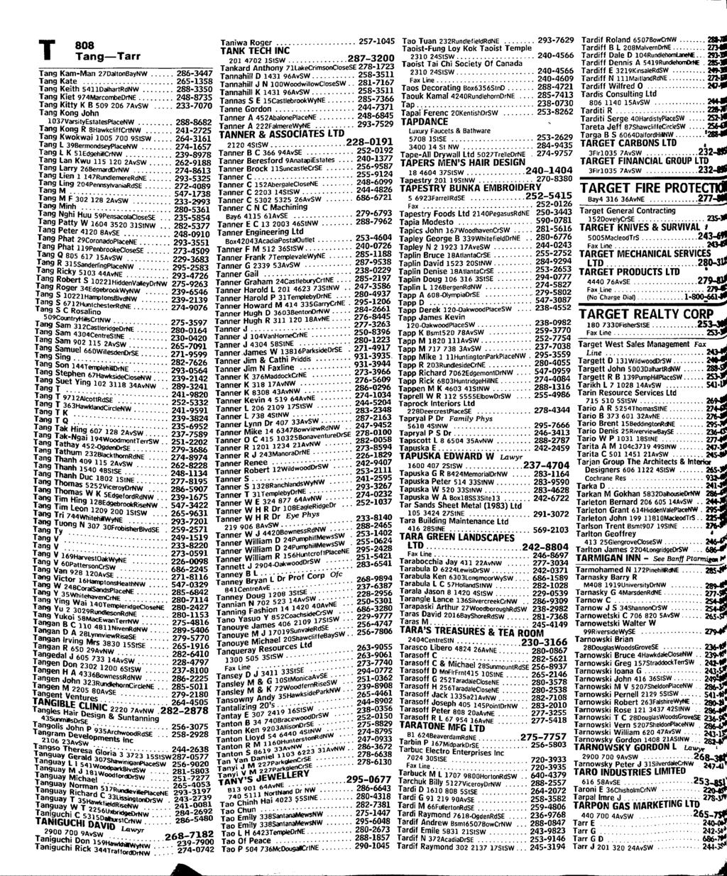 808 ang-arr ~ang ~am-man 27DaltonBayNW... 286-3447 ang a!e... 265-1358 ang K~1th 5411DalhartRdNW... 288 3350 ang K!et 974MarcombeDrNE... 248-8735 ang Kitty K B 509 206 7AvSW.
