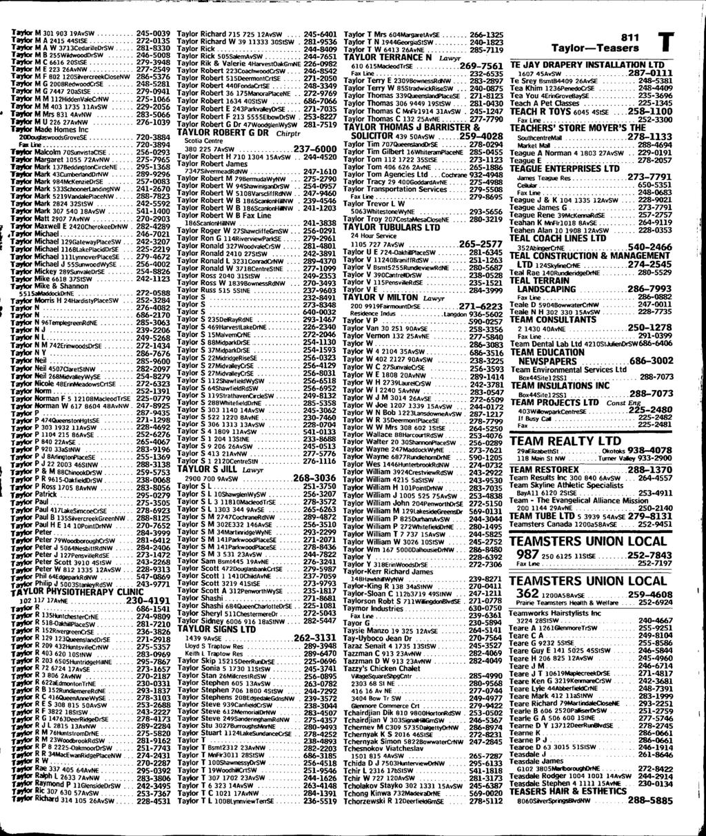 a,lor M 30190319AvSW... 245-0039 a,lor M A 2415 44StSE... 272-0135 a,lor MAW 3713CedariDeDrSW... 281-8330 a,lor M 8 255WidwoodDrSW... 246-5008 a,lor M C 6616 20StSE... 279-3948 a,lor M E 223 26AvNW.