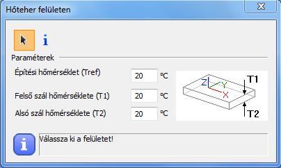 az alsó és a felső szál hőmérsékletét.