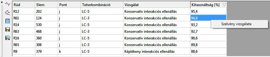 További teherkombinációk hozzáadására is van lehetőség az ÚJ TEH ERK OMBINÁCIÓ H O ZZÁADÁSA ikonra kattintva.